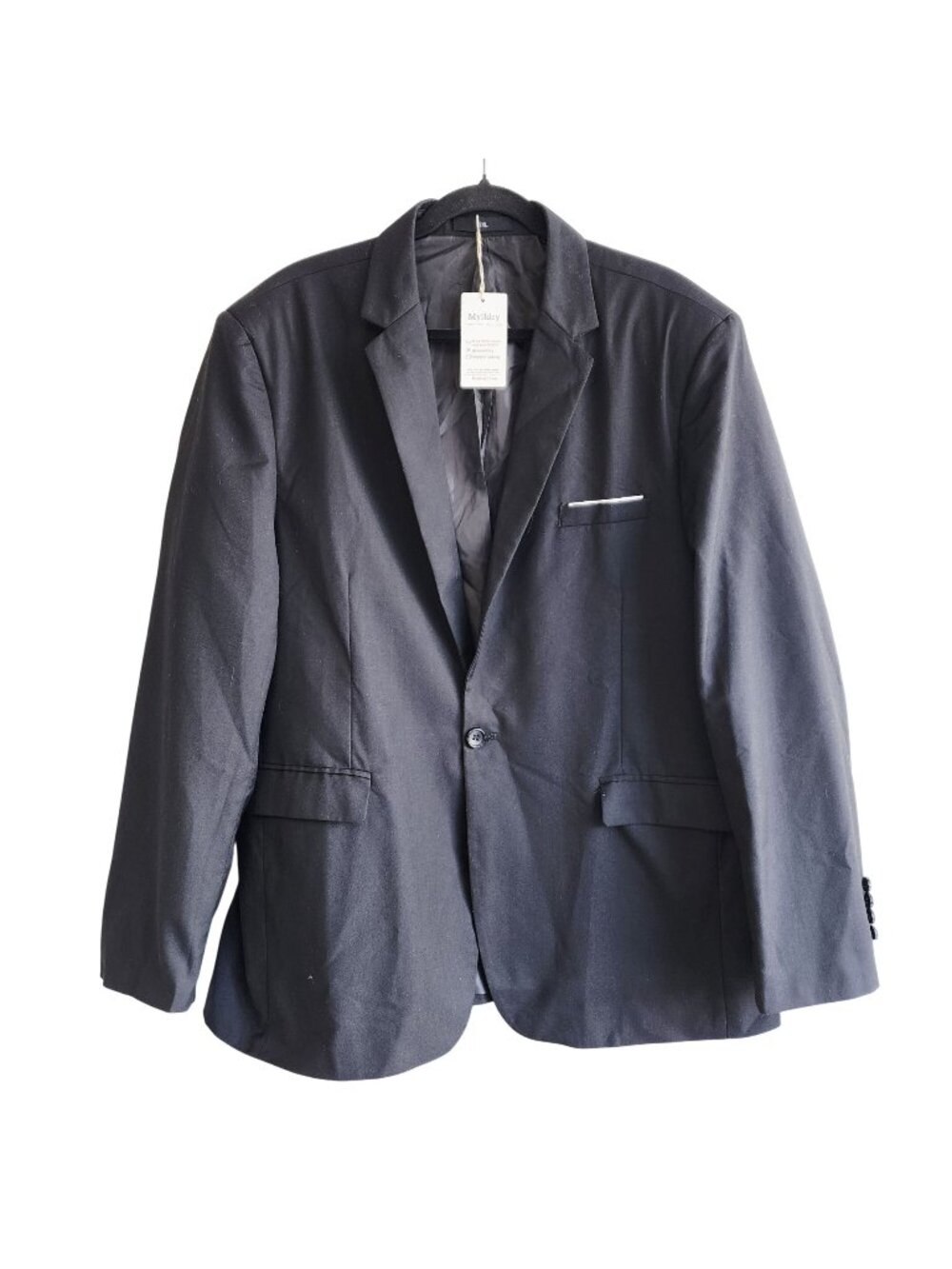 Mens 2XL Black Mylldey Blazer Jacket Single-Breasted Notch Lapel With Tags